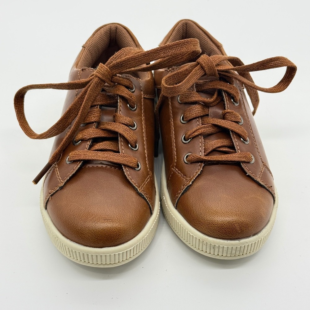 Deer Stags Sneakers Kids Size 12M Brown Faux Leather Memory Foam Casual Shoes